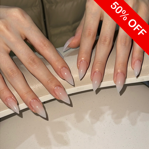 Milky Nude Ombre Luxury Press On Nails - XL Stiletto