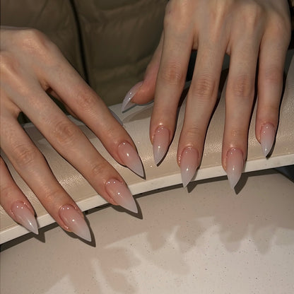Milky Nude Ombre Luxury Press On Nails - XL Stiletto