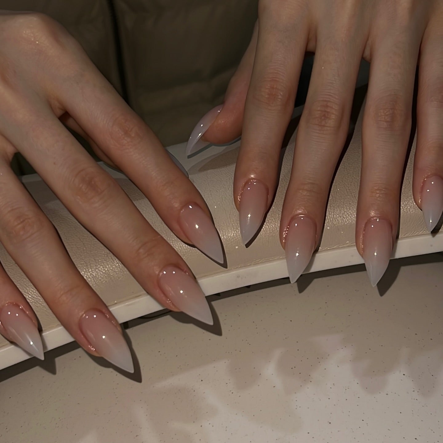 Milky Nude Ombre Luxury Press On Nails - XL Stiletto