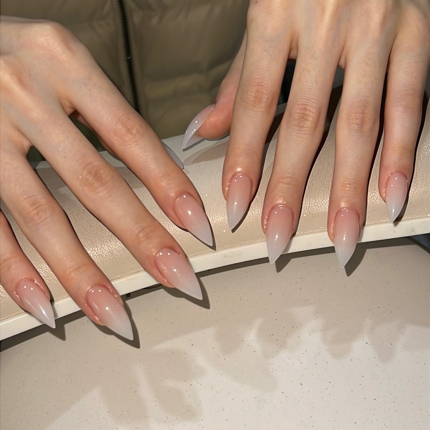 Milky Nude Ombre Luxury Press On Nails - XL Stiletto