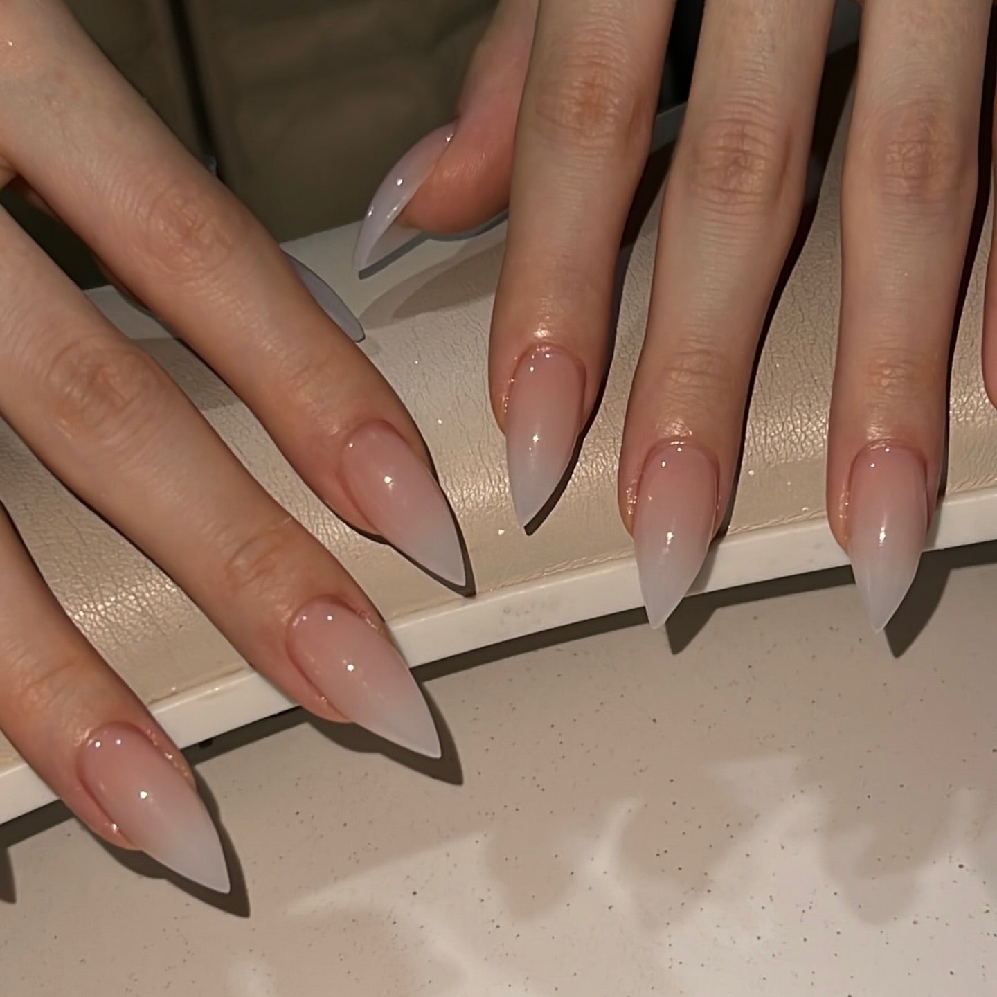 Milky Nude Ombre Luxury Press On Nails - XL Stiletto