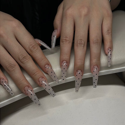 Minimalist Onyx Spotted Press On Nails - XL Coffin